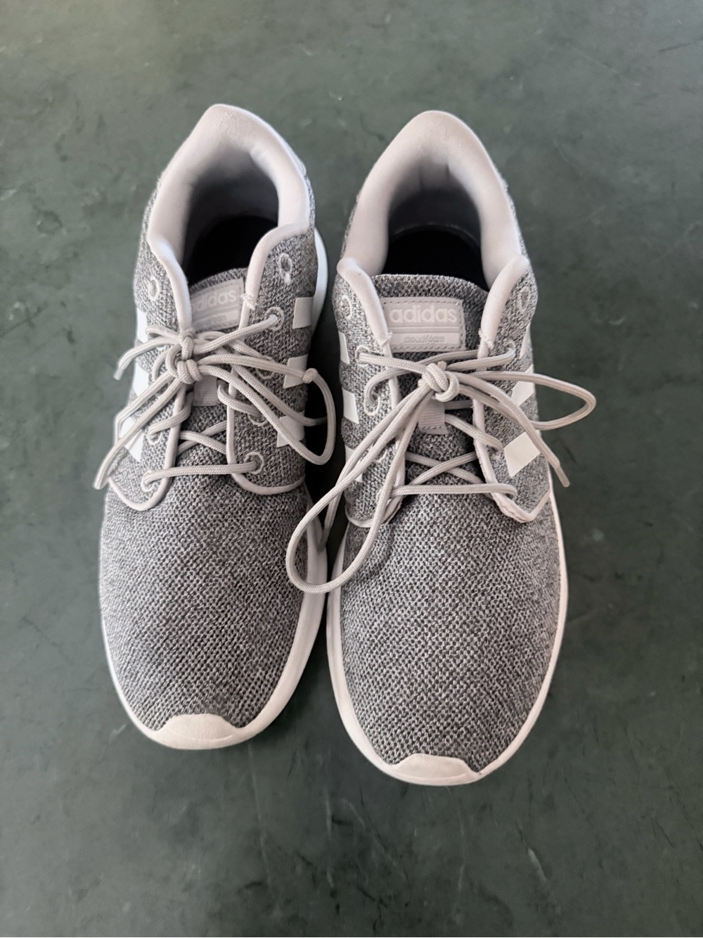 adidas Light Gray Knit Lace-Up Sneakers size 9